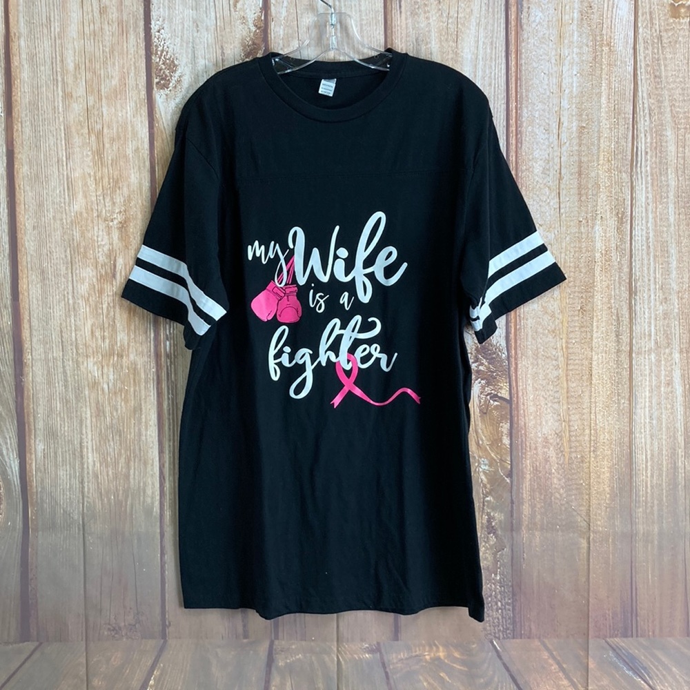 ➡️Iltex My Wife is a Fighter Black Cotton Jersey Tee Size XL Unisex
